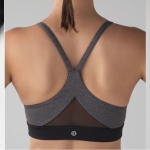 Lululemon Train Times Bra Heathered Black/Black size 6